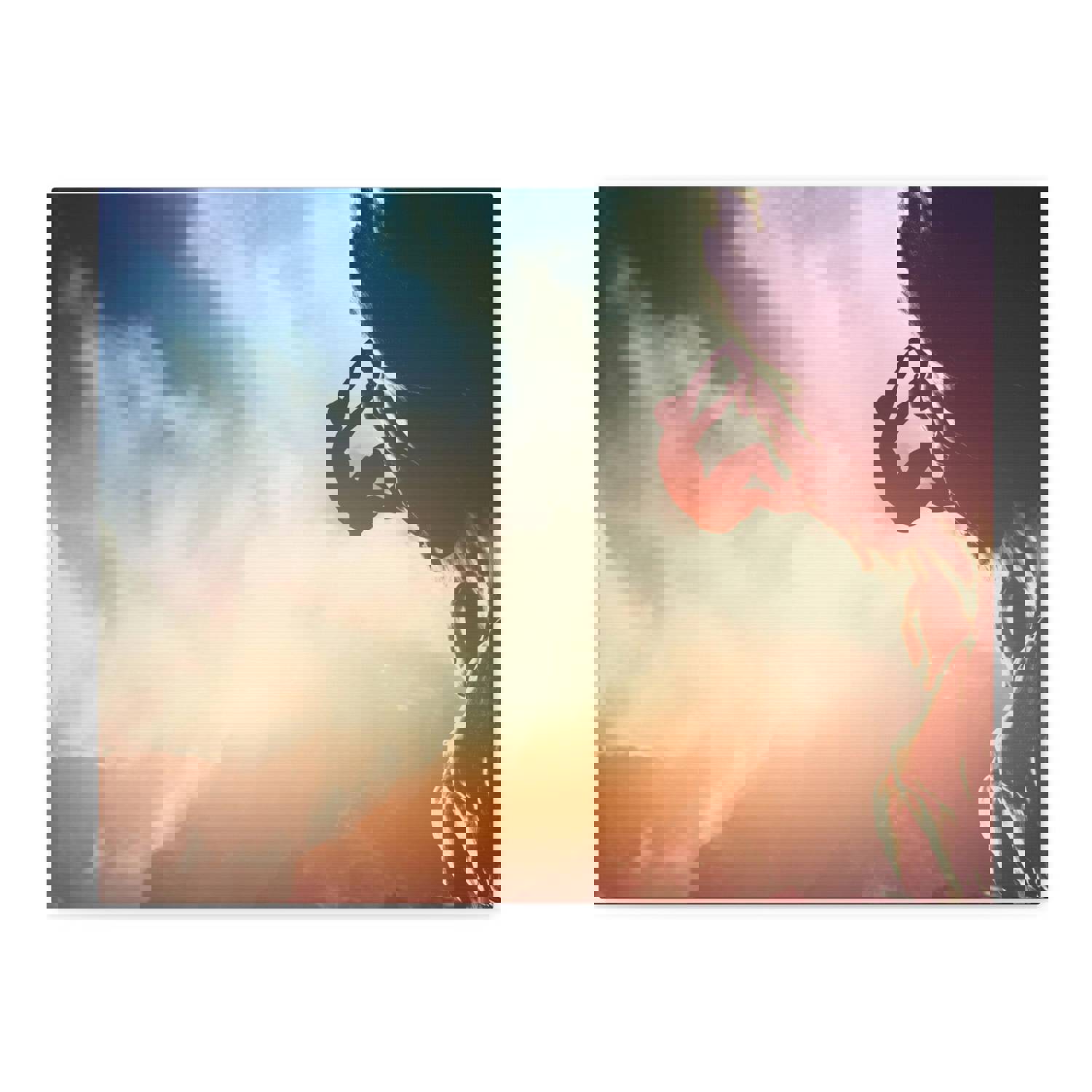 Man Climbing Rock Mountain Nature Wilderness Photography Canvas Wall Art for Home Decor