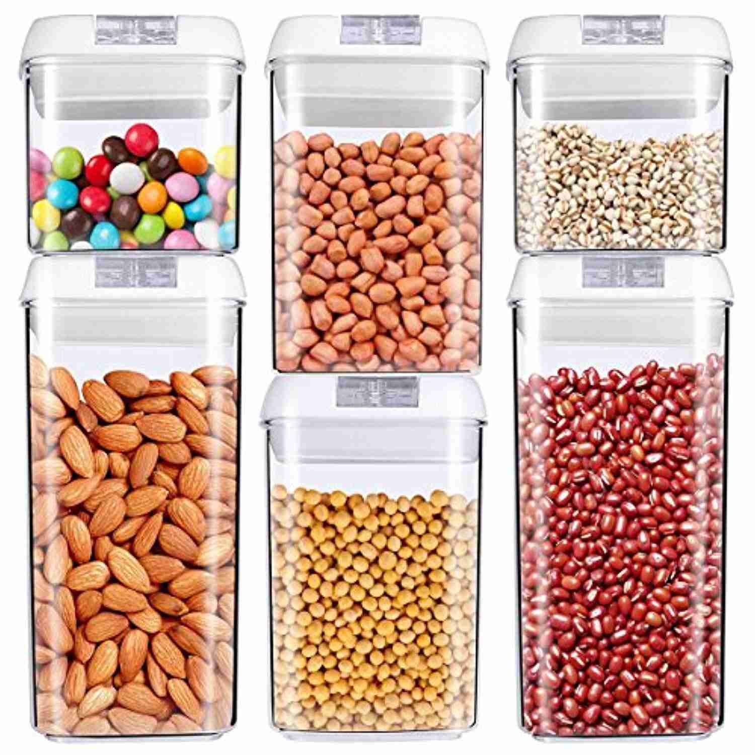 MCIRCO Air-Tight Food Storage Container Set - 6 Pieces with 20 Chalkboard Labels