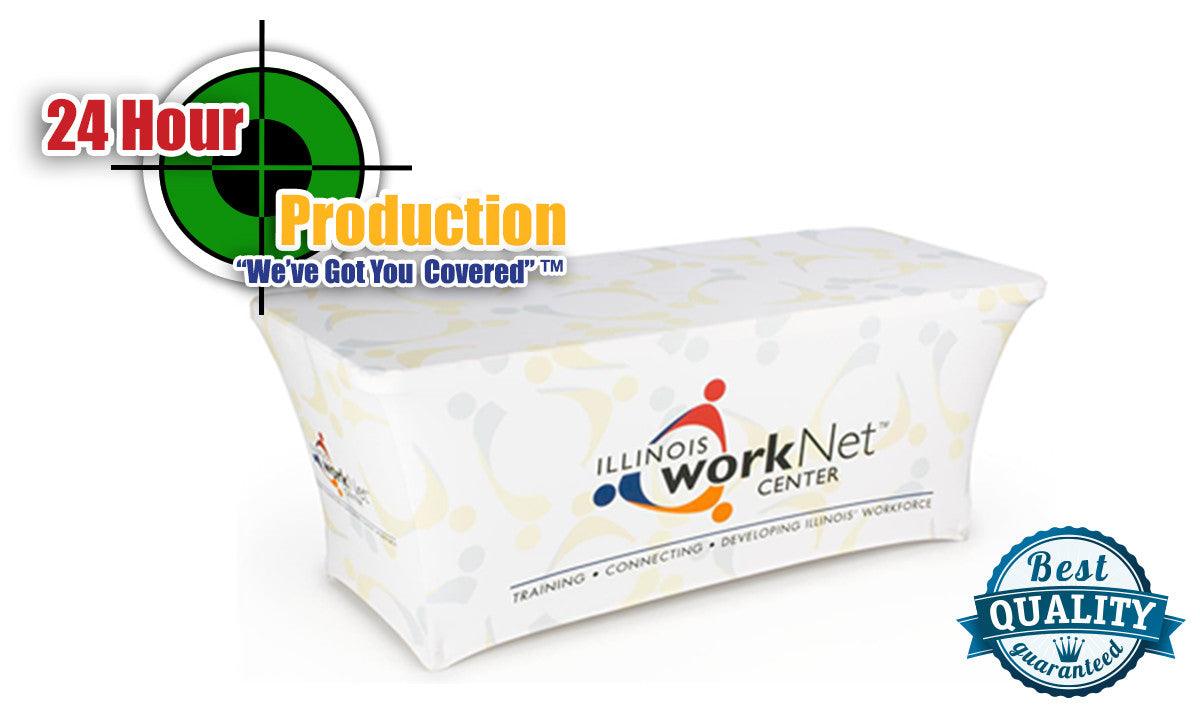 4 Custom Printed Spandex Fitted Table Cover - All Over Print