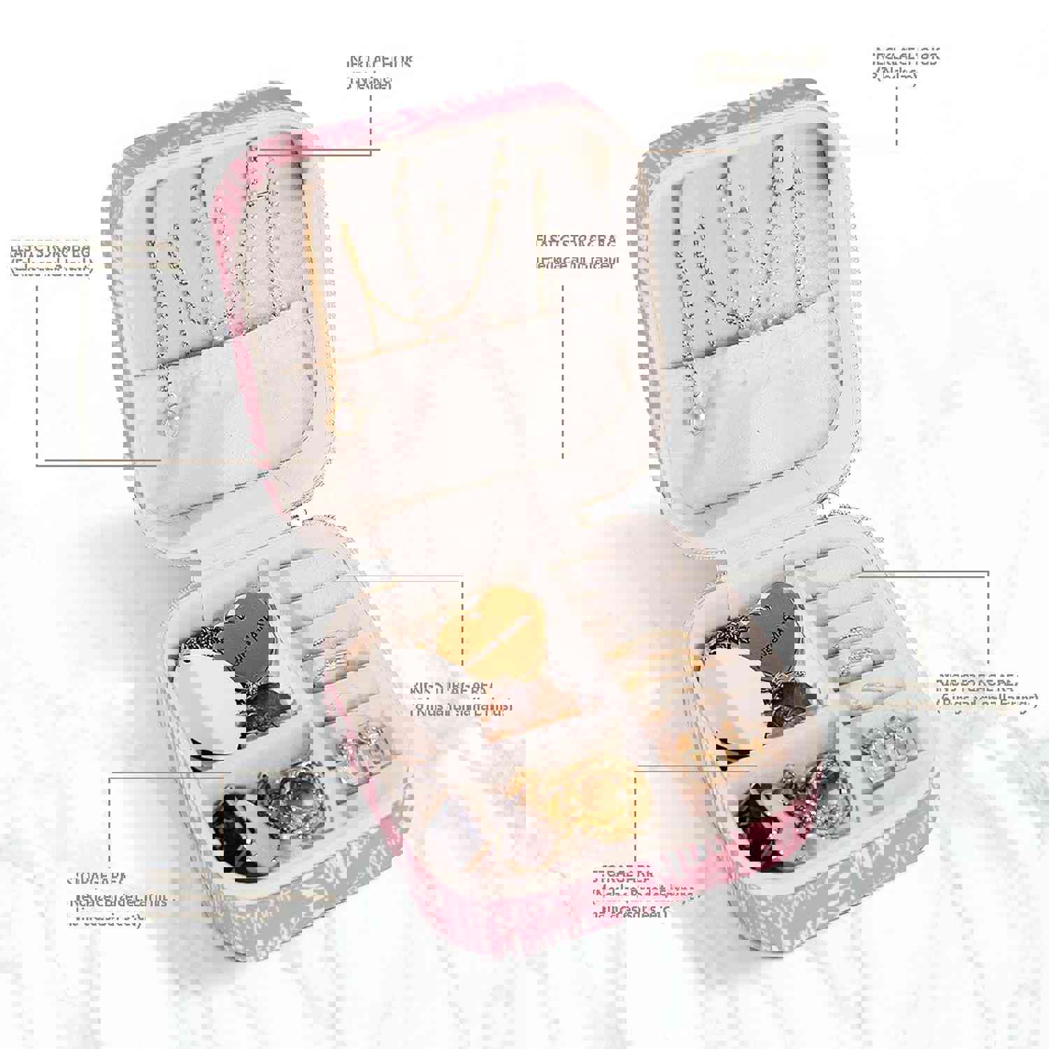 Custom Name Travel Jewelry Case - Bridesmaid Jewelry Box & Bridal Party Gift