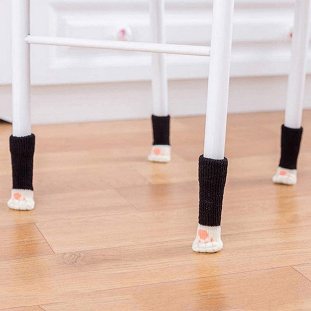 32PCS Cat Paw Design Chair Socks - Furniture Leg Protectors for Cat Lovers