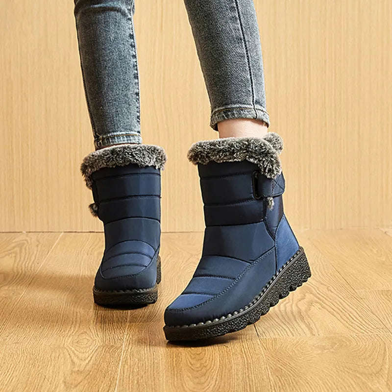 New Ladies Faux Fur Waterproof Winter Boots - Warm Plush Snow Boots