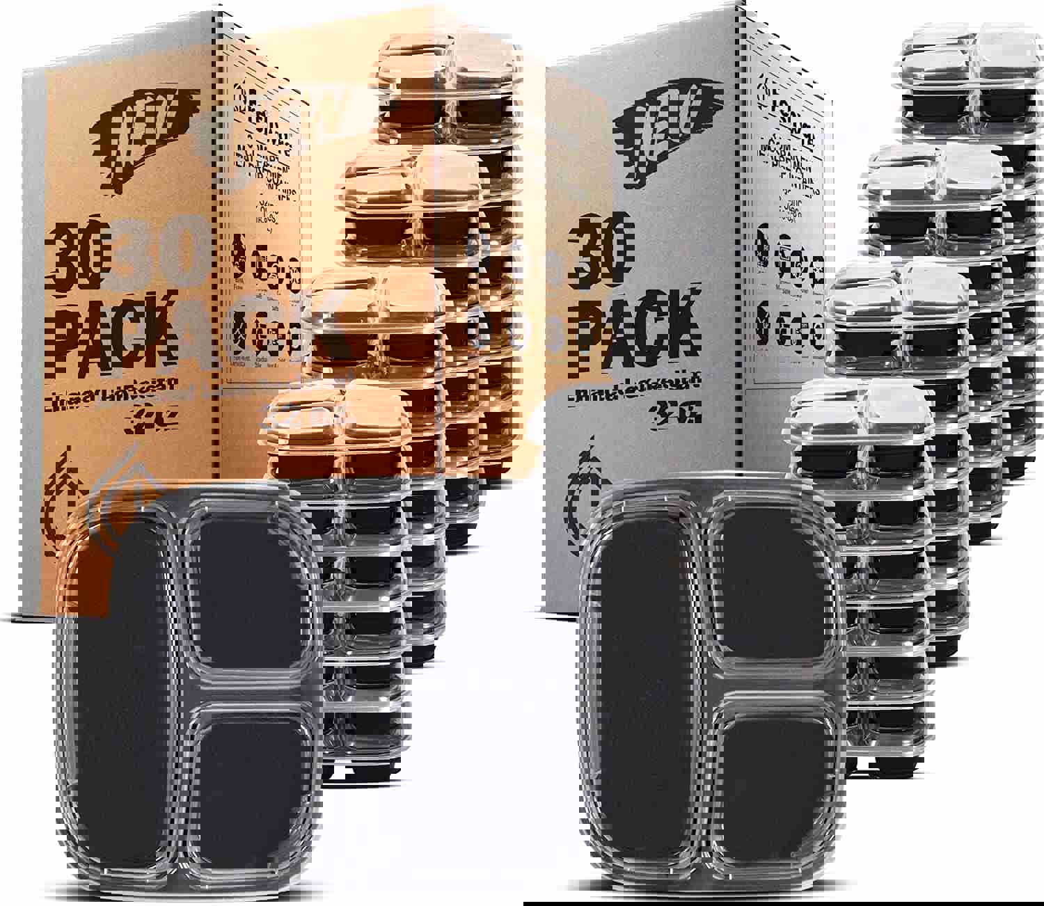 DE Meal Prep Containers [30 Pack] 3 Compartment with Lids, BPA Free, Stackable, Microwave/Dishwasher/Freezer Safe