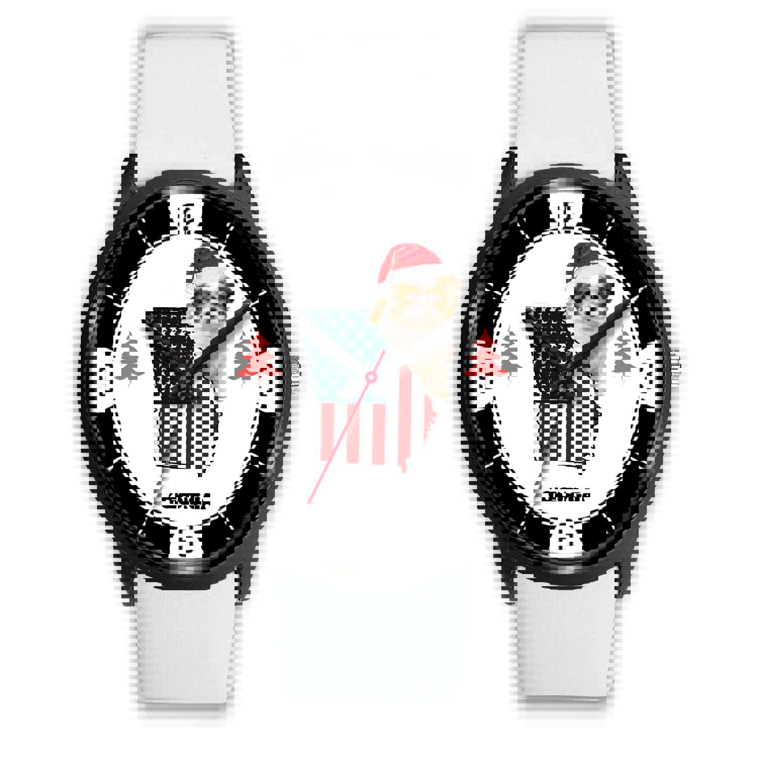 Shih Poo Dog Georgia Christmas Special Wrist Watch