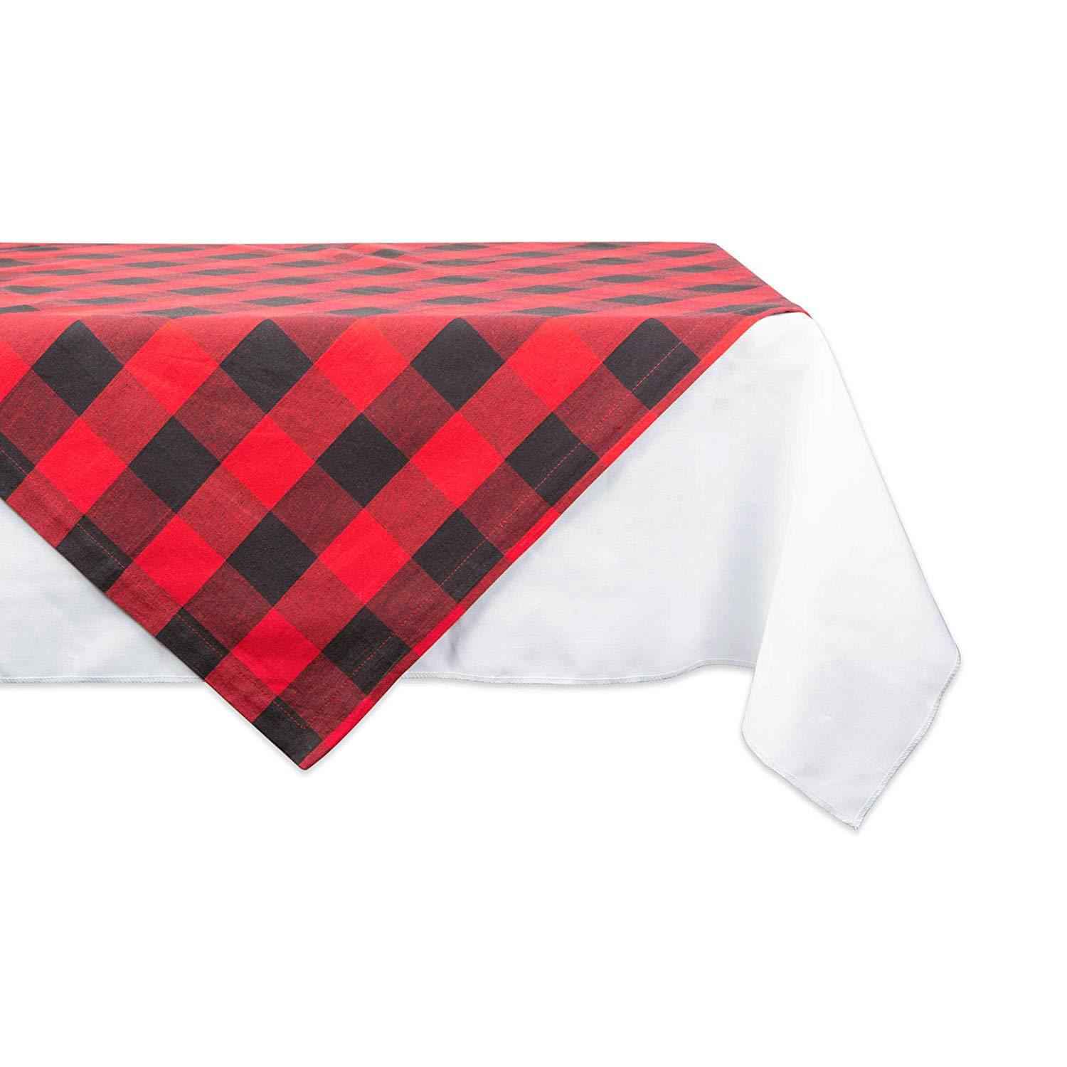 DII Cotton Buffalo Check Table Runner for Family Dinners, Gatherings, and Everyday Use (14x72, Orange & Black)
