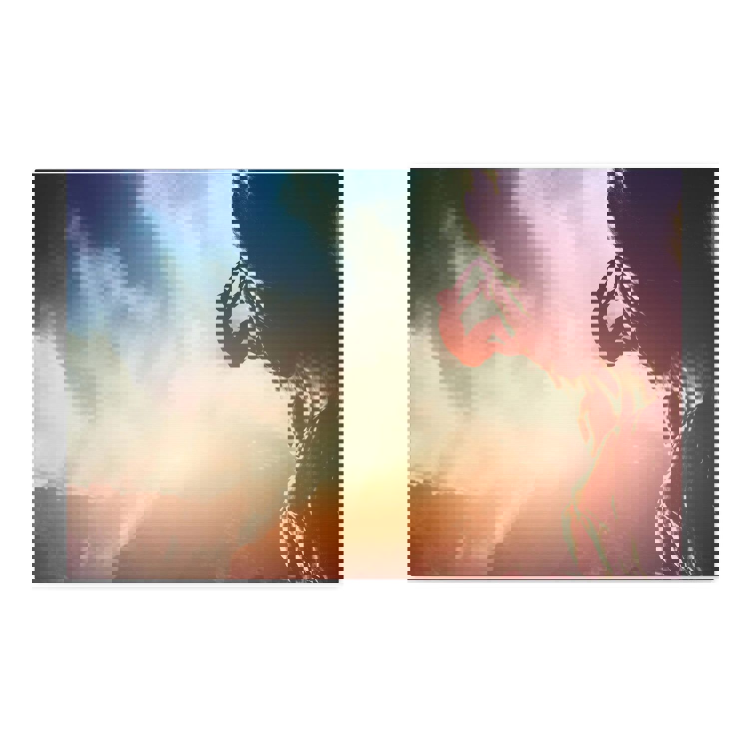 Man Climbing Rock Mountain Nature Wilderness Photography Canvas Wall Art for Home Decor