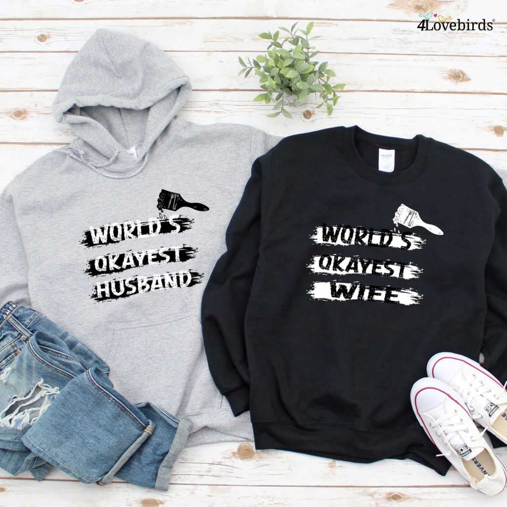 Worlds Okayest Spouse Matching Outfits Set - Perfect for Anniversaries and Weddings