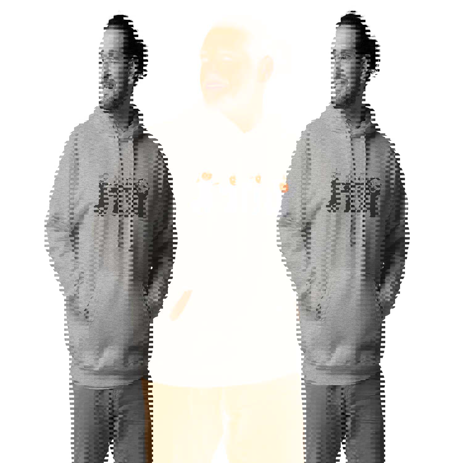Dancing Pumpkin Dude Hoodie - Unisex (Gray or White)