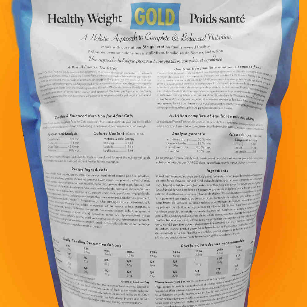 Fromm Gold Healthy Weight Dry Cat Food for Adult Cats