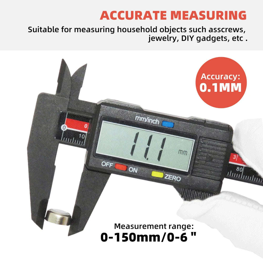 0-150mm 0.1mm Digital Caliper Electronic Vernier Caliper 6 inch Depth Measuring Tools