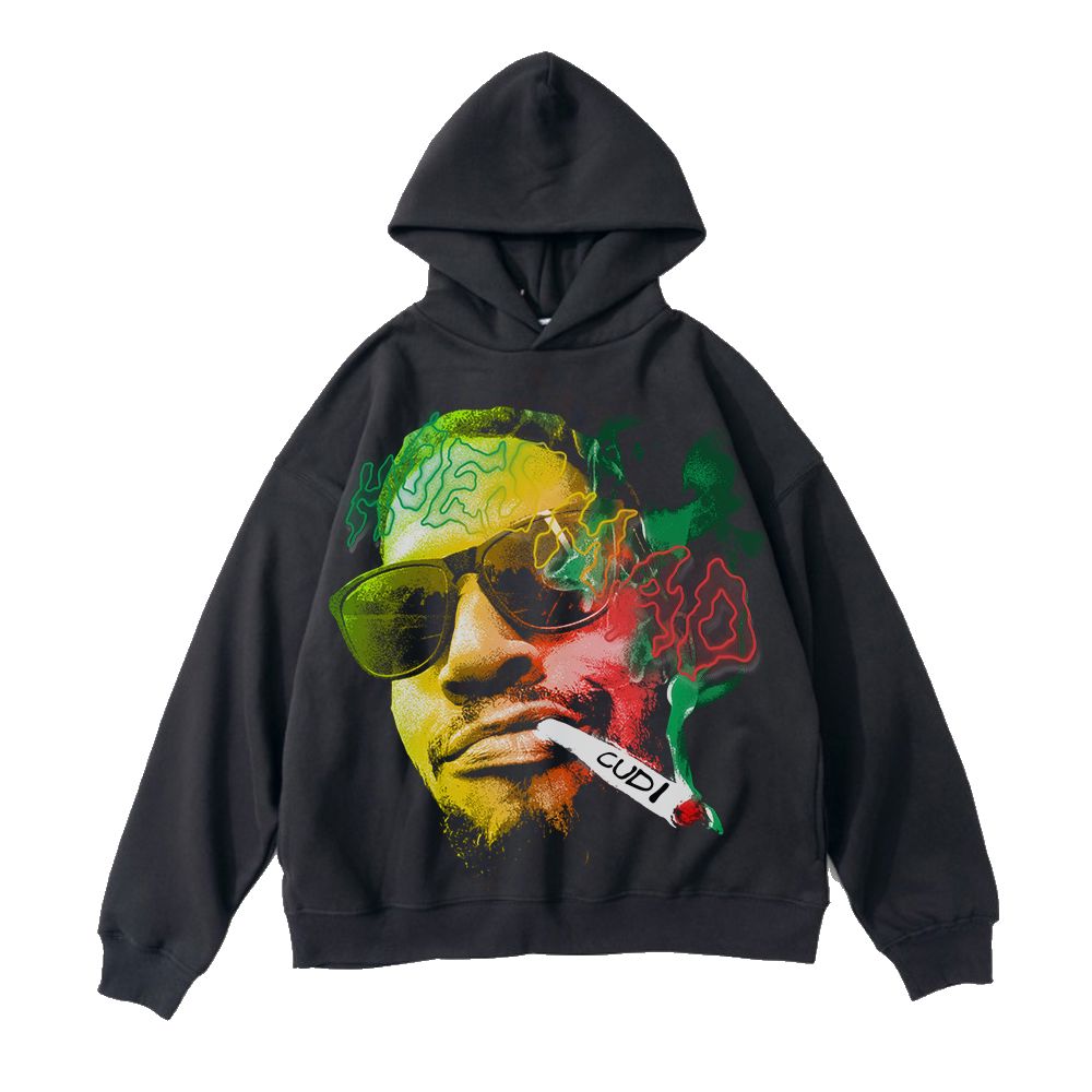 420 CUDI HOODIE - WASHED BLACK