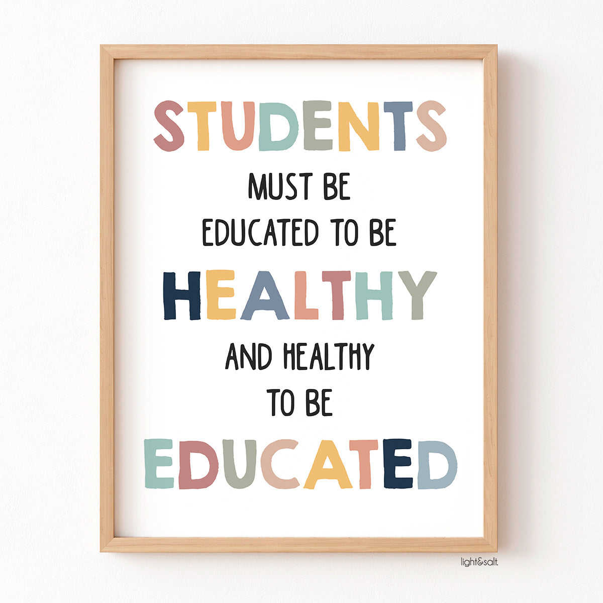 Health Education Poster for School Nurse Office