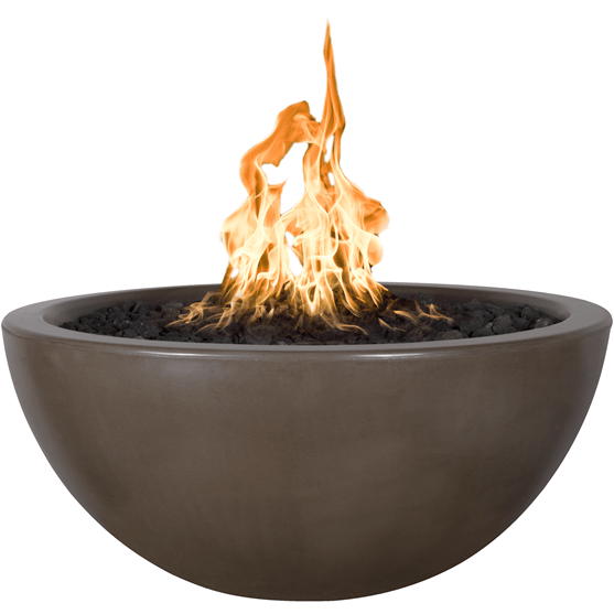 The Outdoor Plus Luna Round Fire Bowl in GFRC Concrete + Free Cover