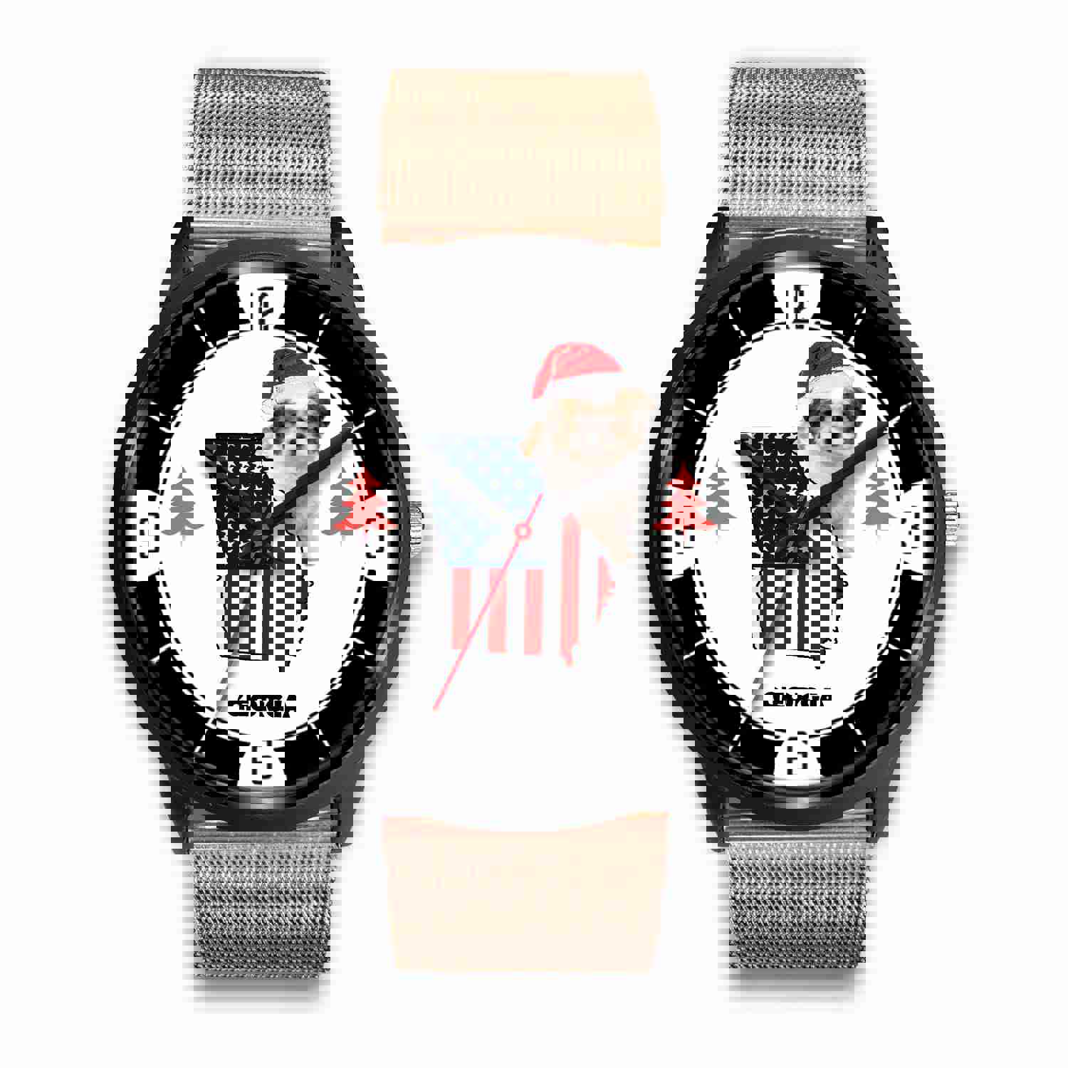 Shih Poo Dog Georgia Christmas Special Wrist Watch
