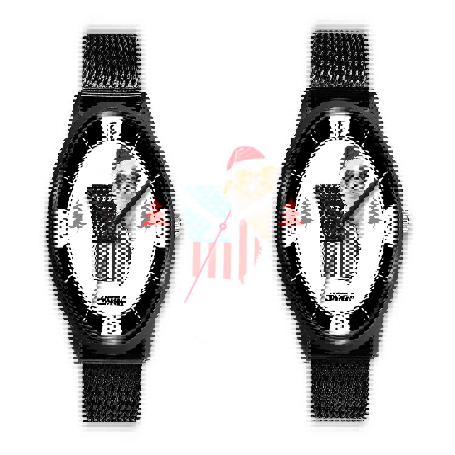 Shih Poo Dog Georgia Christmas Special Wrist Watch