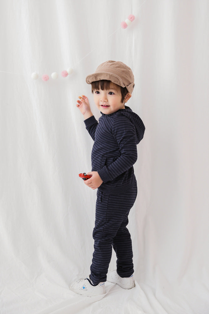 Navy Bold Bengdi Hoodie & Pants Set for Kids