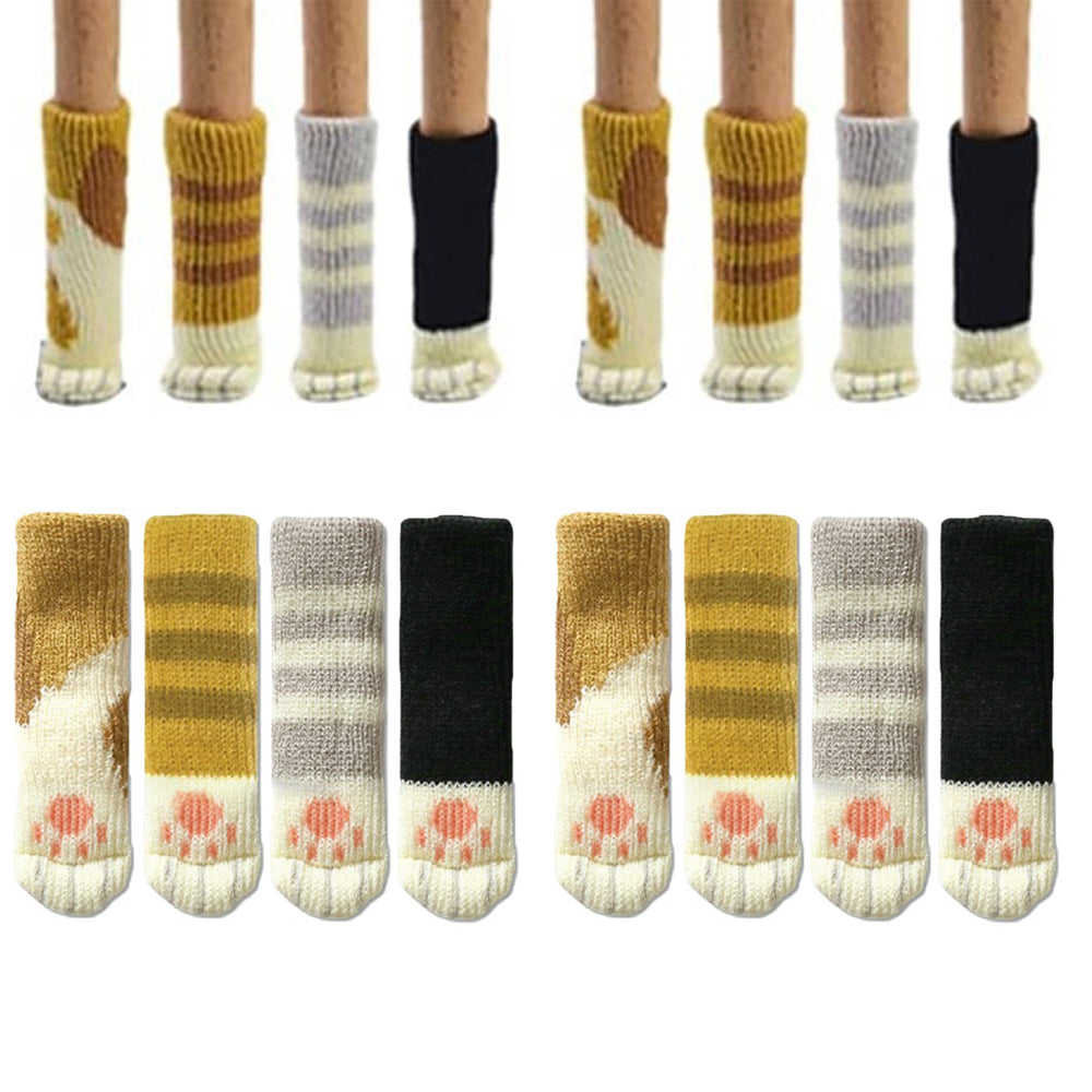 32PCS Cat Paw Design Chair Socks - Furniture Leg Protectors for Cat Lovers