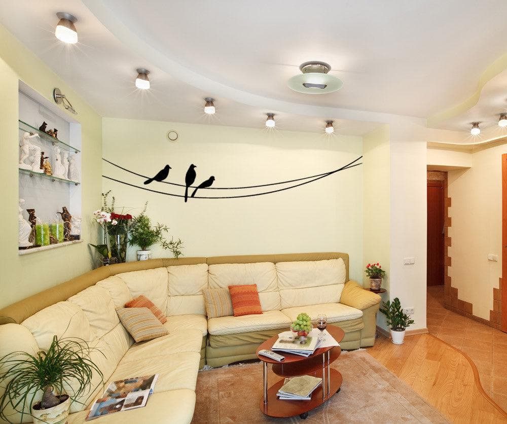 Vinyl Wall Decal Sticker Birds on the Wire #OS_MB509 - Removable & Easy to Apply