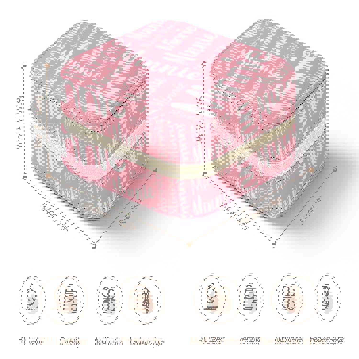 Custom Name Travel Jewelry Case - Bridesmaid Jewelry Box & Bridal Party Gift