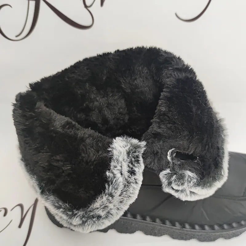 New Ladies Faux Fur Waterproof Winter Boots - Warm Plush Snow Boots