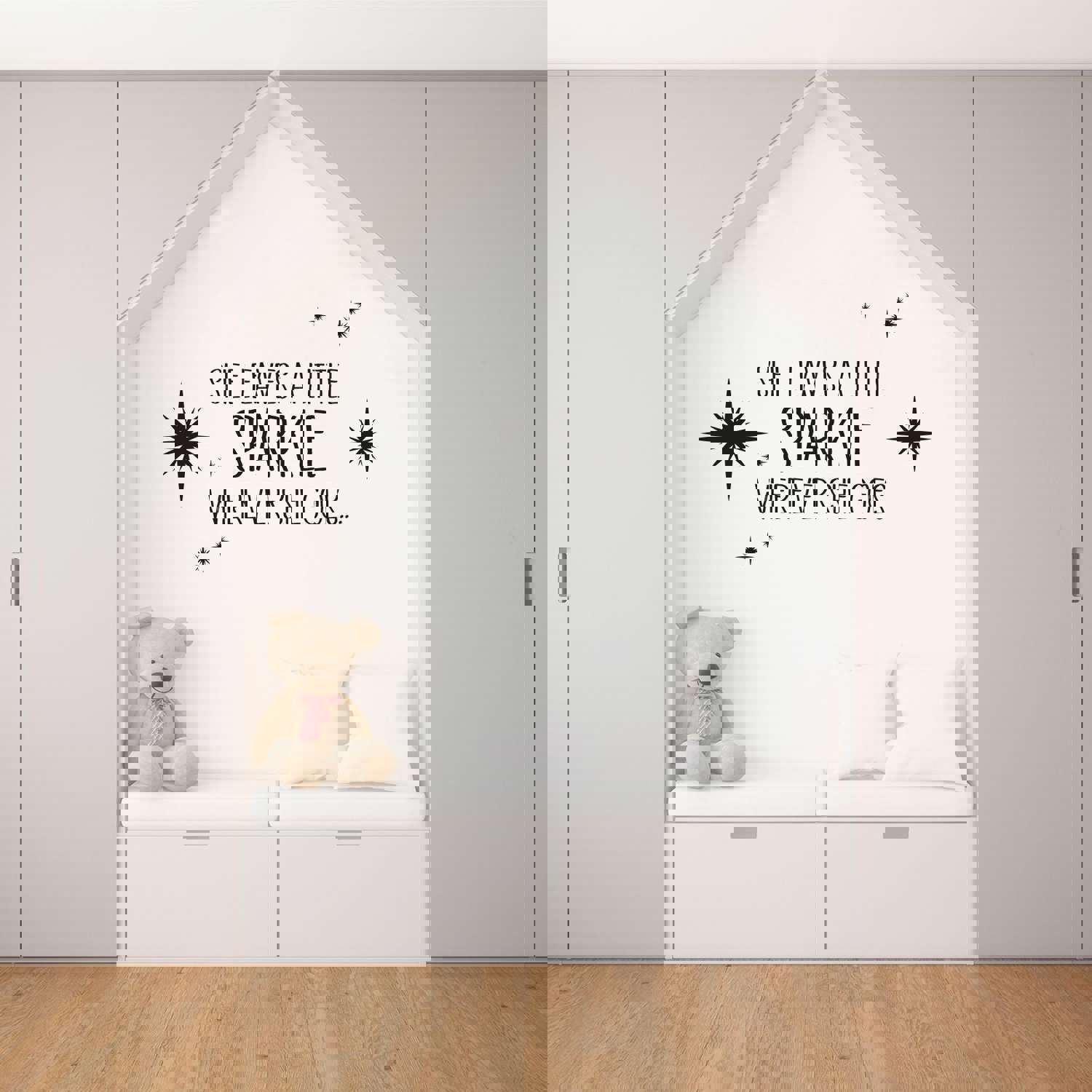 Girls Quotes Vinyl Wall Art Sticker Decal - She Leaves A Little Sparkle