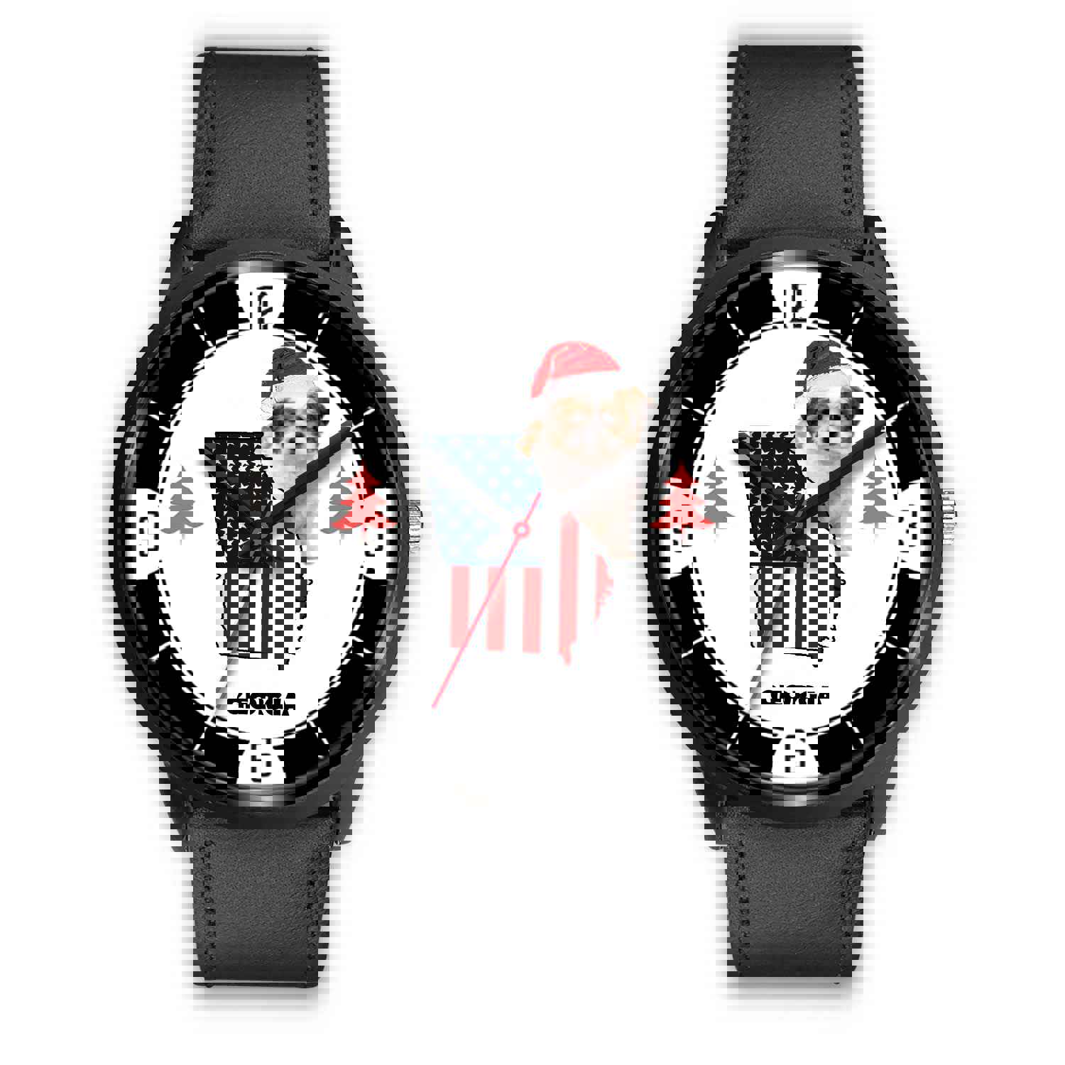 Shih Poo Dog Georgia Christmas Special Wrist Watch