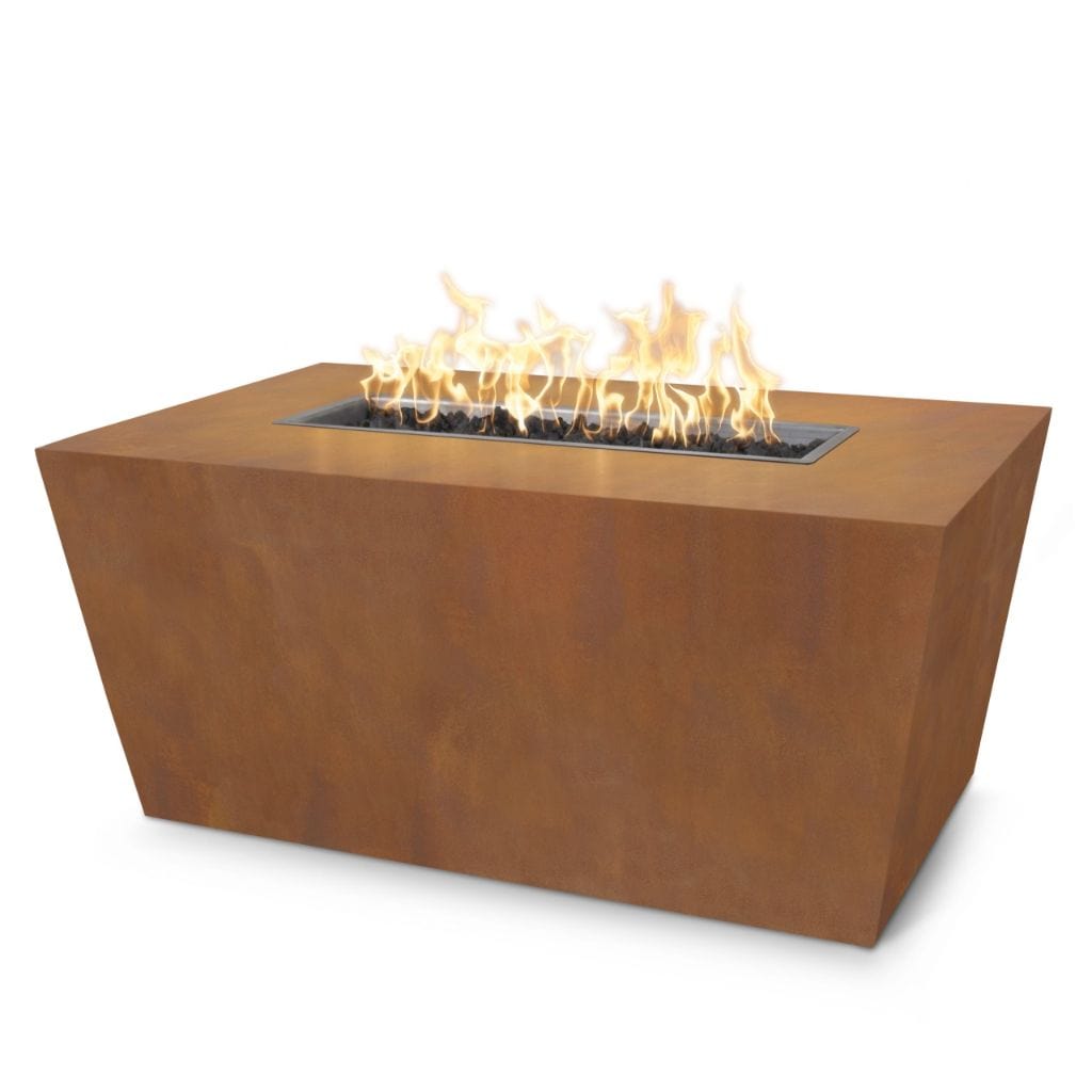 The Outdoor Plus 84 Mesa Copper & Corten Steel & Stainless Steel Rectangle Fire Pit Table