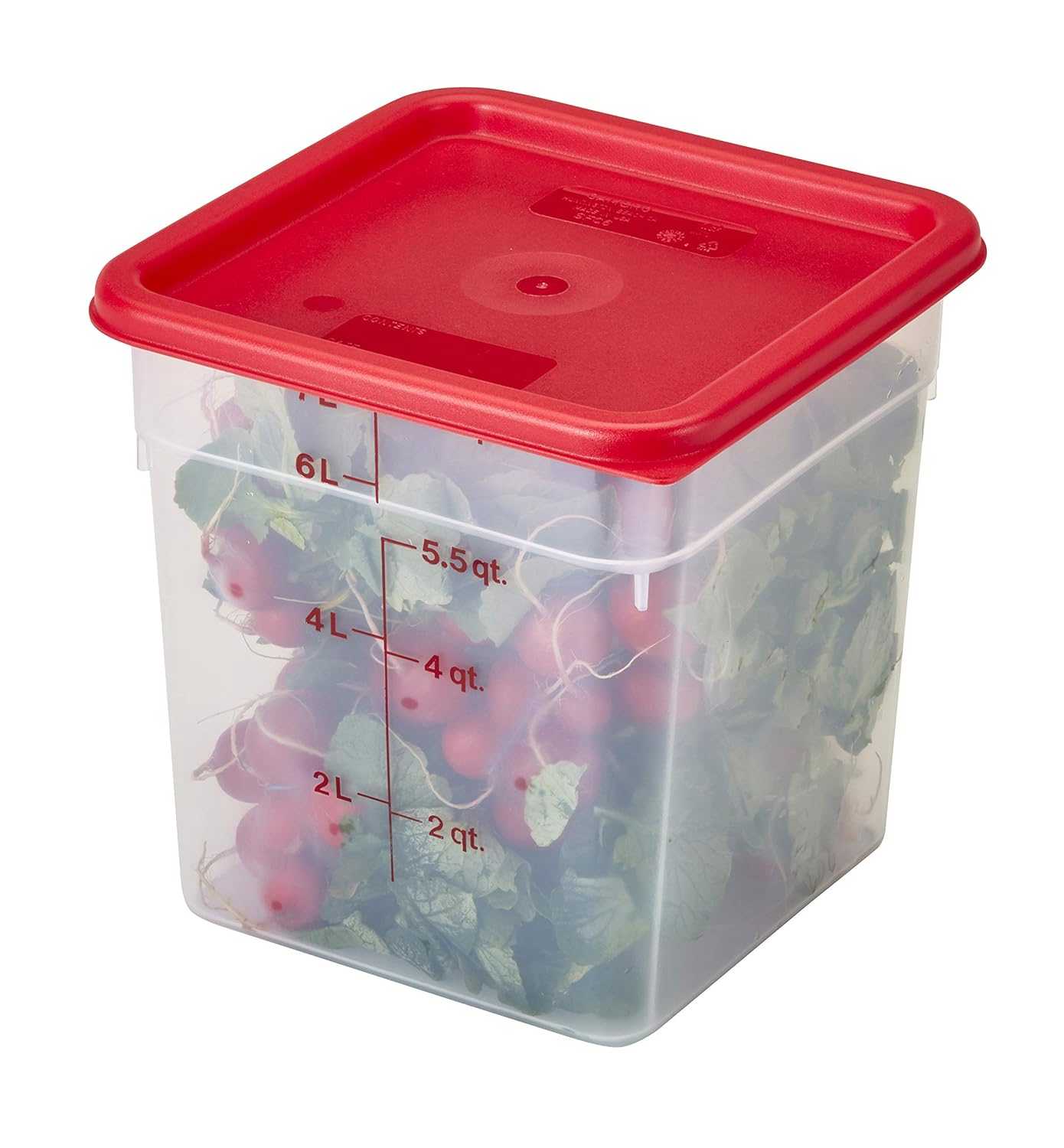 Cambro SFC6-451 Camsquares Red Square Lid for 6 and 8 qt Food Containers