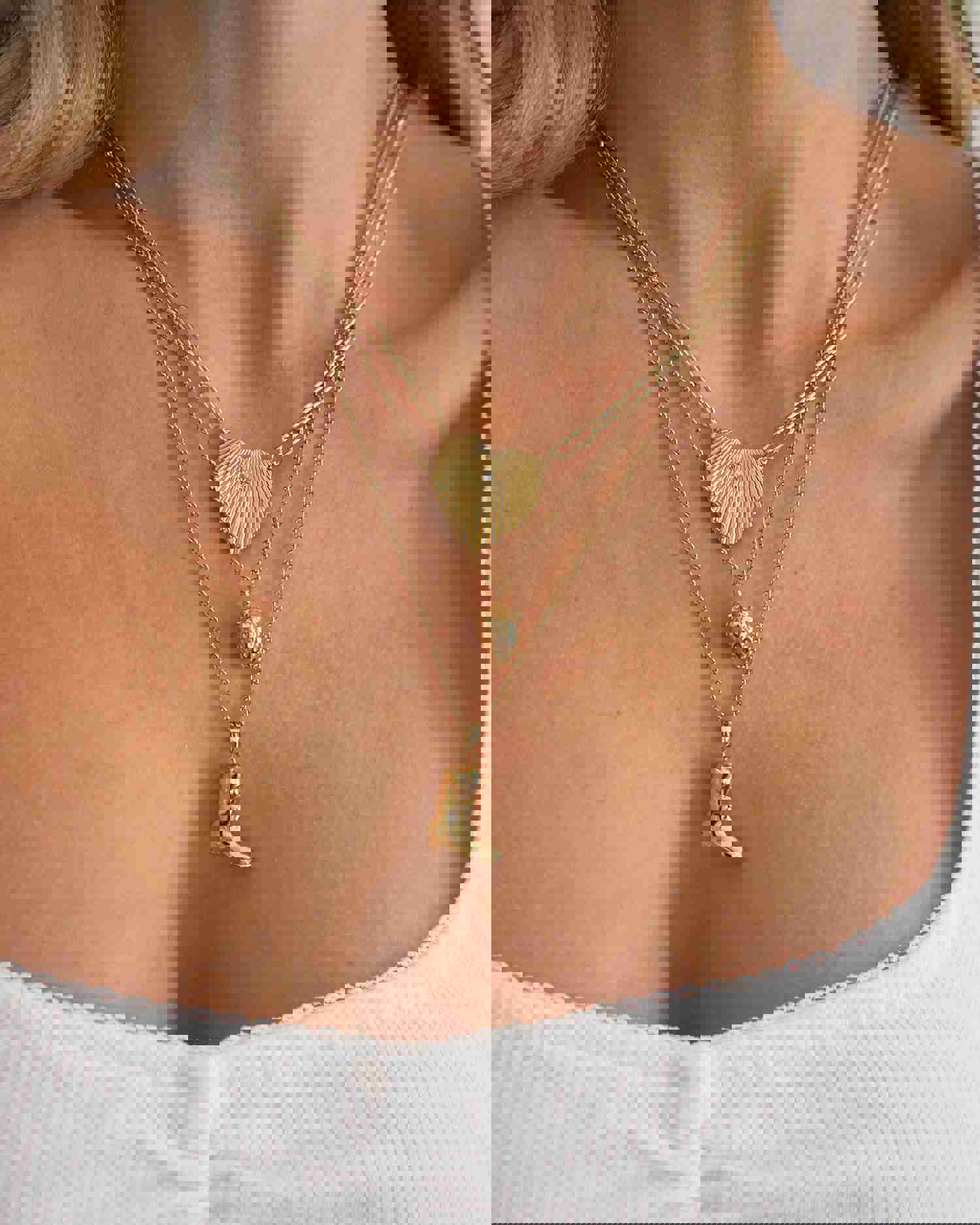 Dylan Necklace - Starburst Heart Pendant with CZ Stone Detail