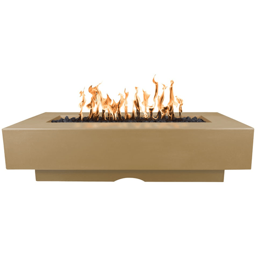 The Outdoor Plus Del Mar Rectangle GFRC Concrete Fire Pit with Free Cover