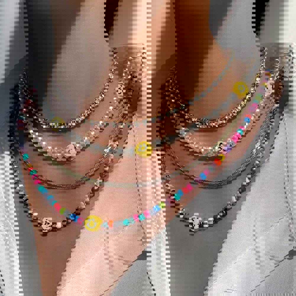 Aruba Layered Pearl Necklace - 925 Sterling Silver with Cubic Zirconia