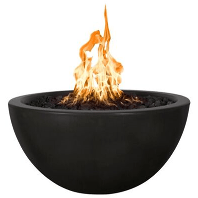 The Outdoor Plus Luna Round Fire Bowl in GFRC Concrete + Free Cover