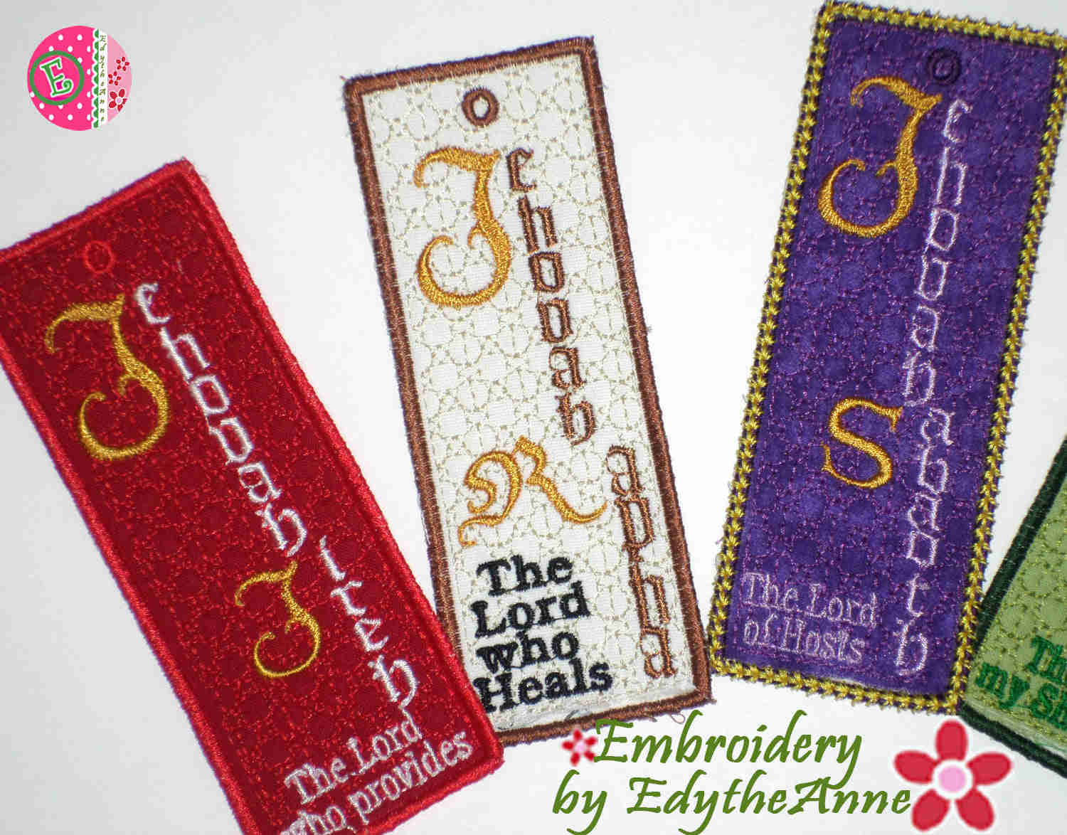 FAITH BASED IN THE HOOP MACHINE EMBROIDERY BOOKMARKS - Names of God