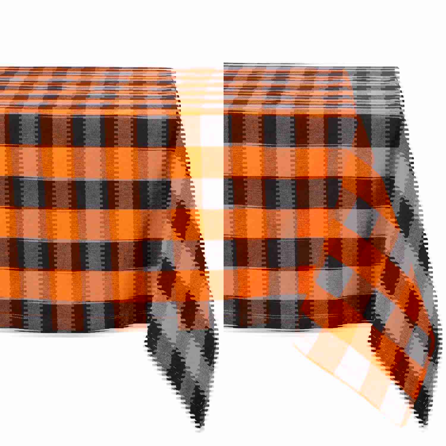 DII Cotton Buffalo Check Table Runner for Family Dinners, Gatherings, and Everyday Use (14x72, Orange & Black)