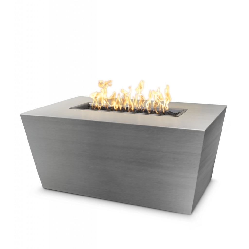 The Outdoor Plus 84 Mesa Copper & Corten Steel & Stainless Steel Rectangle Fire Pit Table