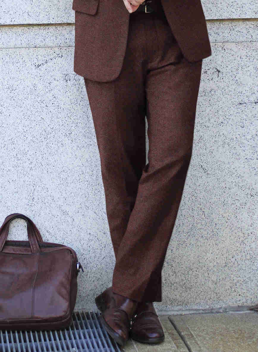 Italian Quelo Wine Twill Flannel Suit