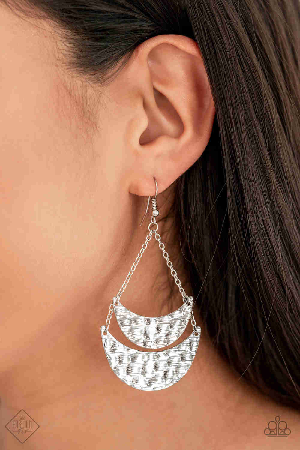 Paparazzi Moon Landings - Silver Earrings - Fashion Fix / Trend Blend Exclusive