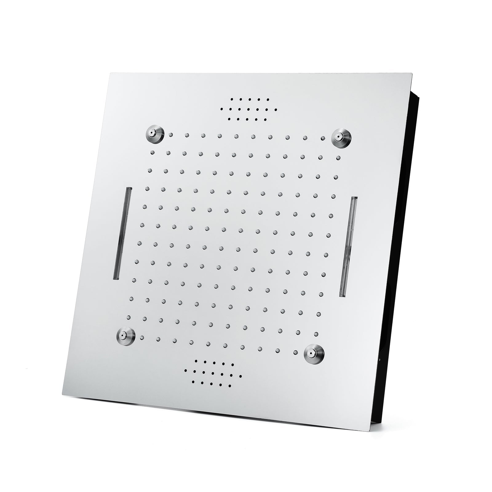 MONACO Chrome 20x20 Complete Luxury LED Music Shower Set with Rainfall, Waterfall, Mist Spray and 6 Body Jets