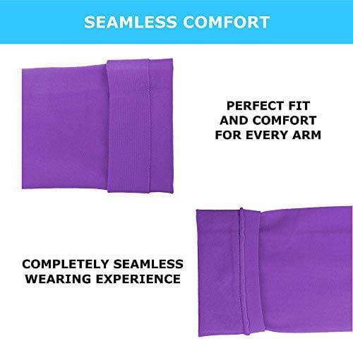 Cooling Arm Sleeves for Men & Women - UV Protective, Moisture Wicking (Purple)