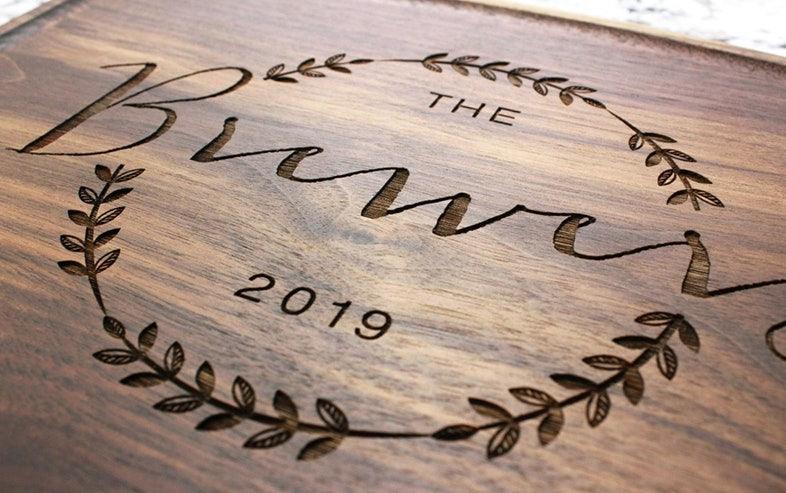 First Anniversary Personalised Cutting Board Gift - Handmade, Sustainable Hardwood
