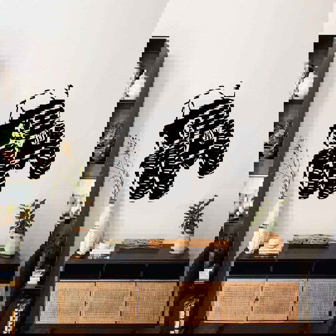 Monster Truck Stunt Wheels Vinyl Wall Sticker Decal