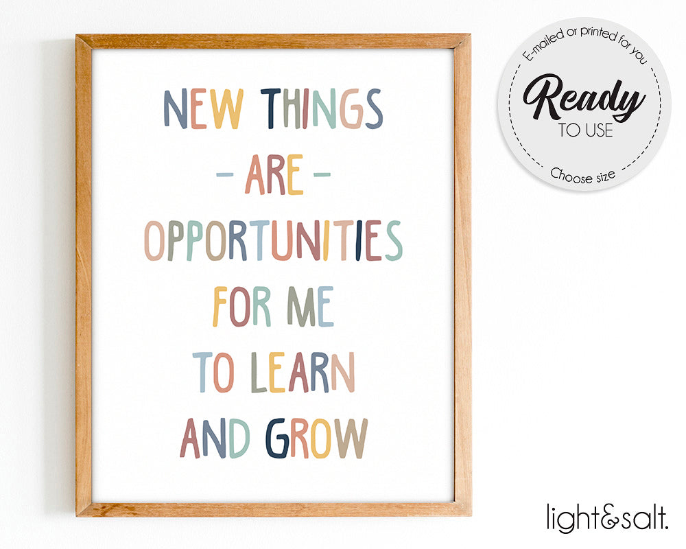 Growth Mindset Posters Set of 8 - Mental Health Decor