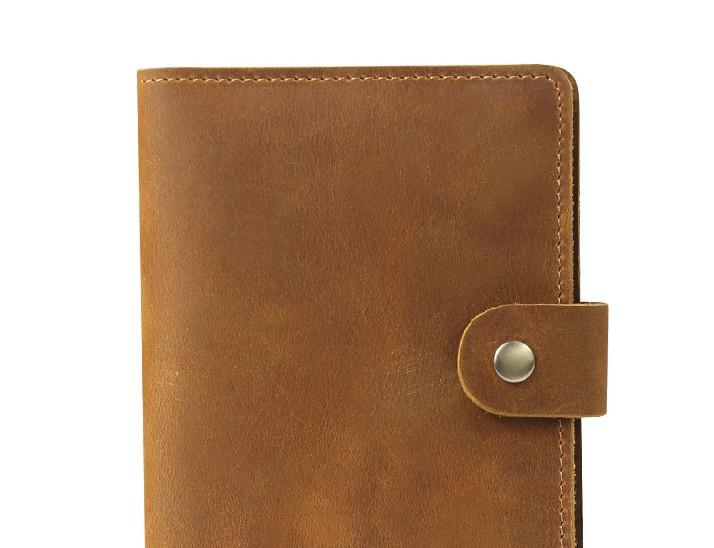 Cool Leather Men's Small Passport Wallet Slim Travel Wallets for Men