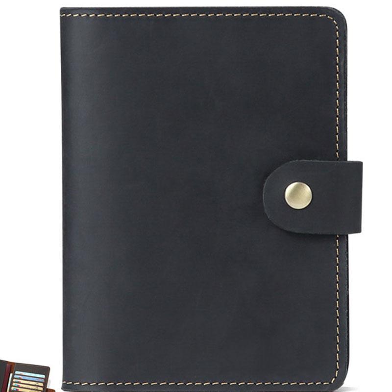 Cool Leather Men's Small Passport Wallet Slim Travel Wallets for Men