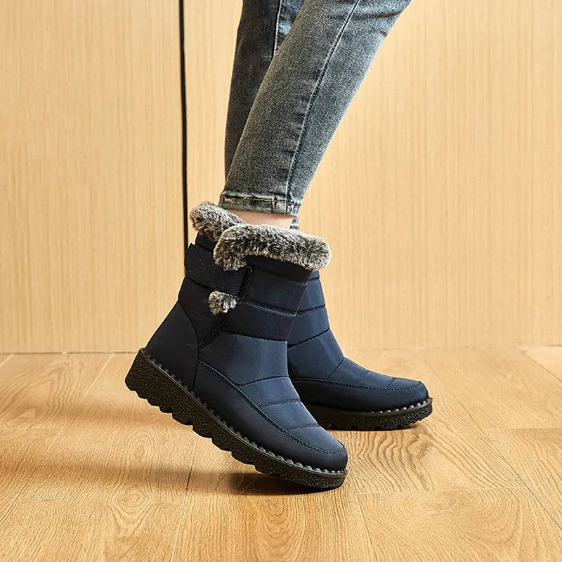 New Ladies Faux Fur Waterproof Winter Boots - Warm Plush Snow Boots