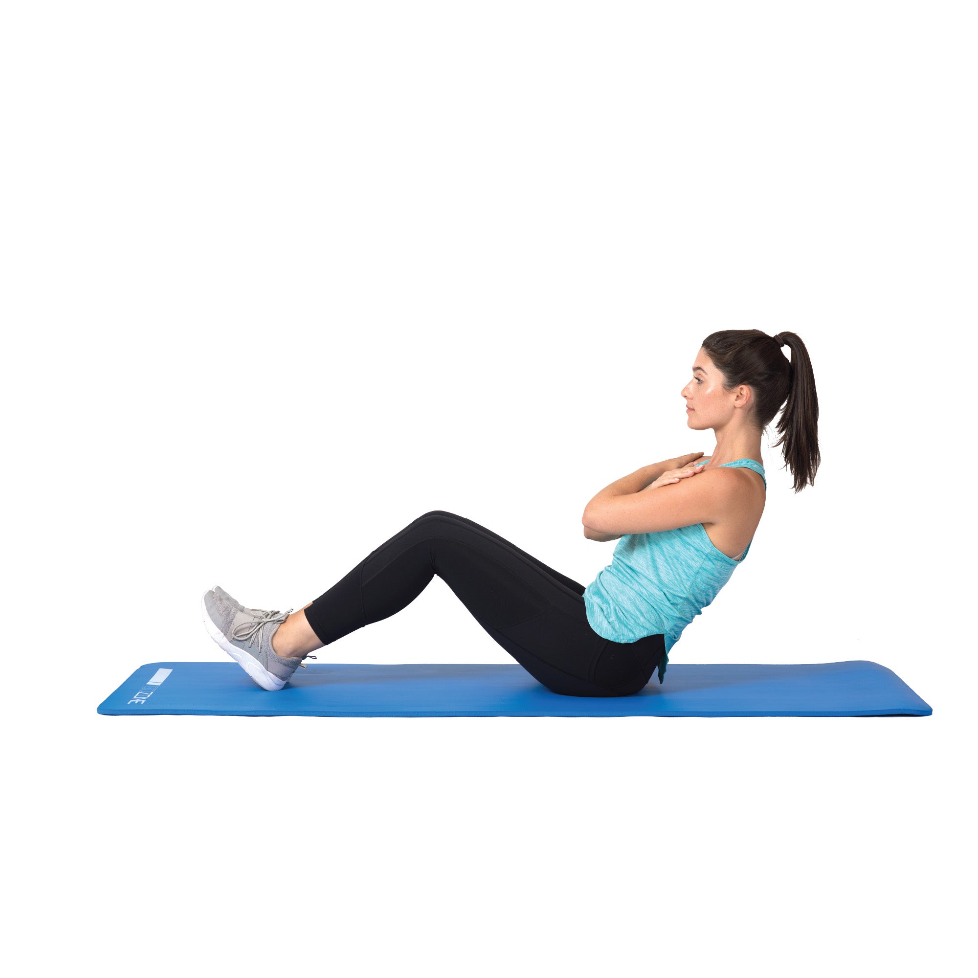 GoZone Fitness Mat with Carry Strap - Blue, Non-Slip Surface for Indoor/Outdoor Use