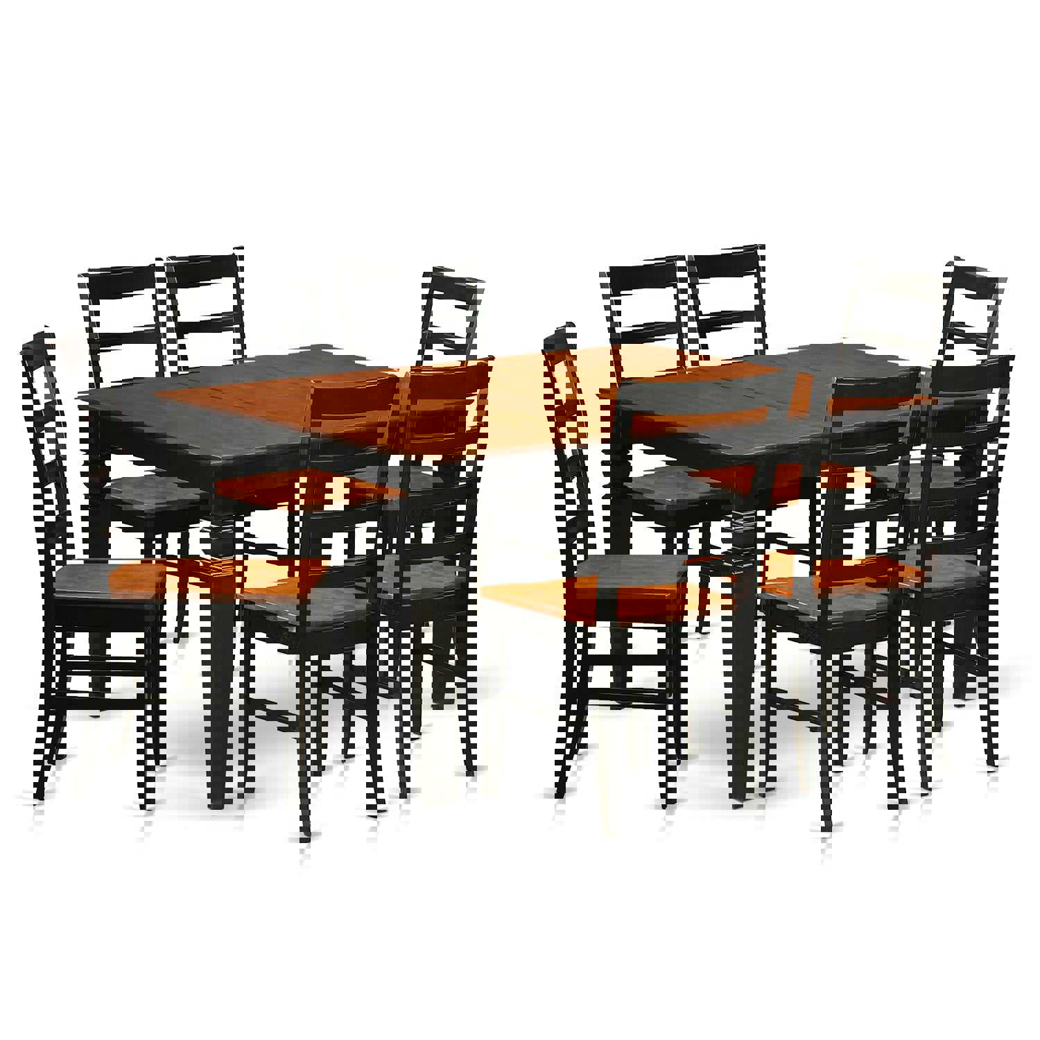 East West Furniture WEPF7-BCH-W 7 Piece Kitchen Table & Chairs Set in Black & Cherry