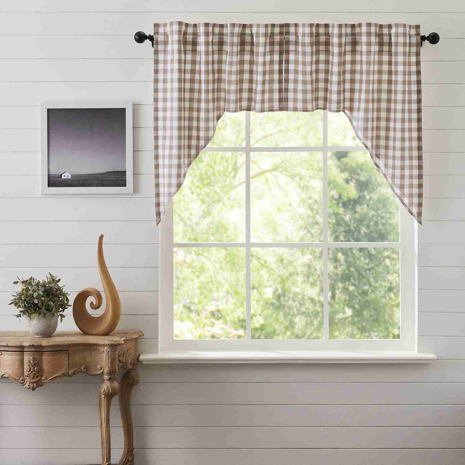 Annie Buffalo Portabella Check Swag Set of 2 - 36x36x16