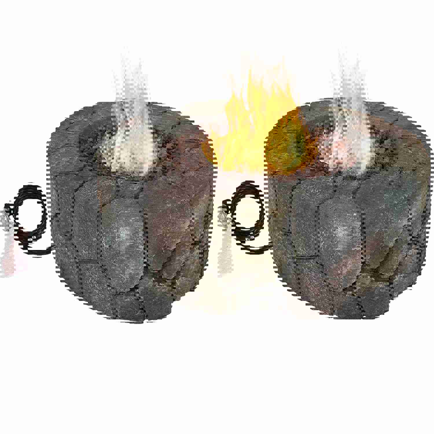 Sunnydaze Outdoor 30-Inch Cast Stone Propane Gas Fire Pit with Lava Rocks