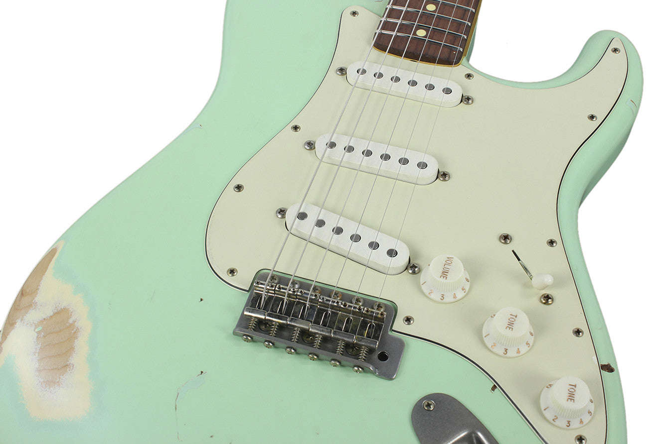 Nash S-63 Guitar, Surf Green, Medium Aging - Vintage Strat Model with Lollar Pickups